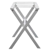 Hotel White Finish Wood Folding Luggage Rack With White Straps - Homeroots - Flyclothing LLC