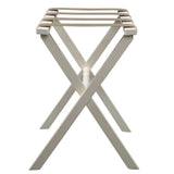 Hotel Ivory Finish Wood Folding Luggage Rack With Tan Straps - Homeroots - Flyclothing LLC