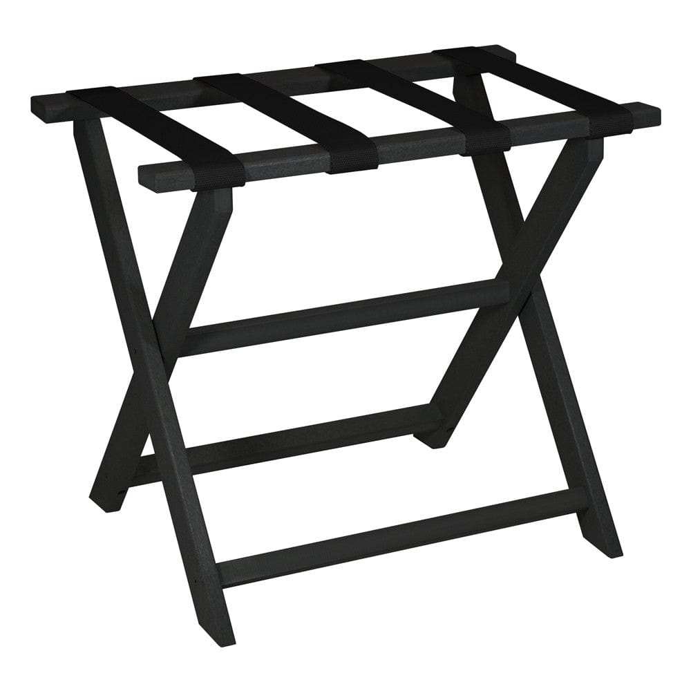 Earth Friendly Black Folding Luggage Rack With Black Straps - Homeroots - Flyclothing LLC