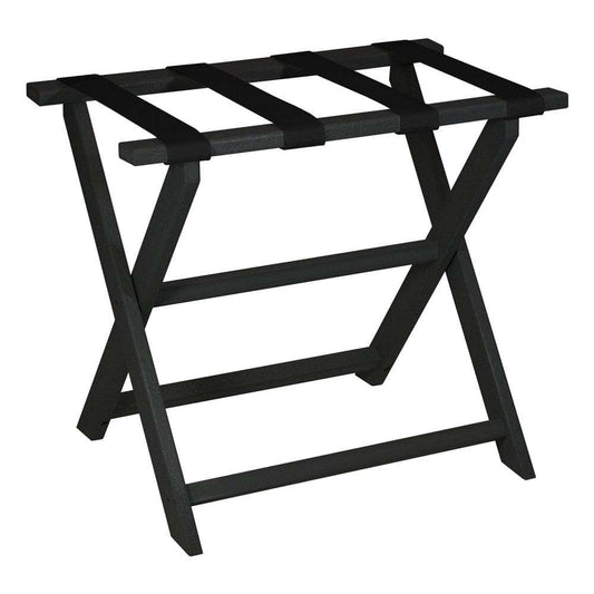 Earth Friendly Black Folding Luggage Rack With Black Straps - Homeroots - Flyclothing LLC