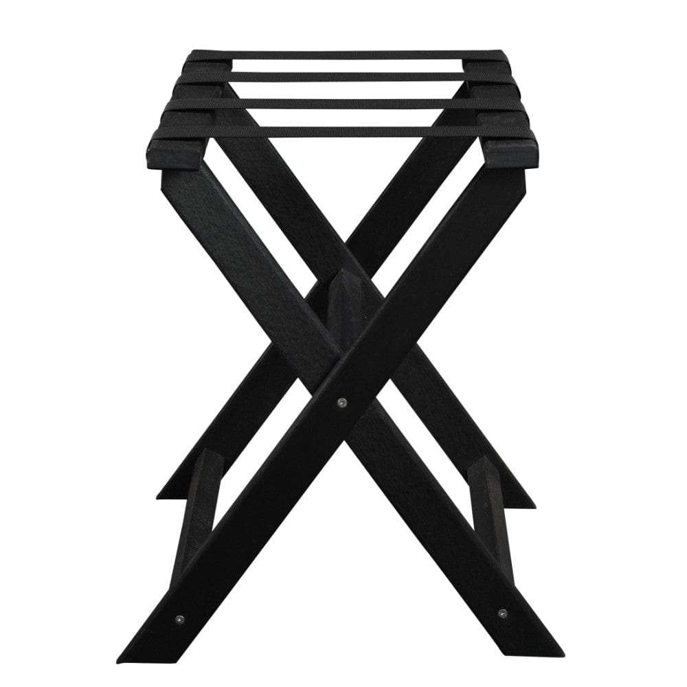 Earth Friendly Black Folding Luggage Rack With Black Straps - Homeroots - Flyclothing LLC