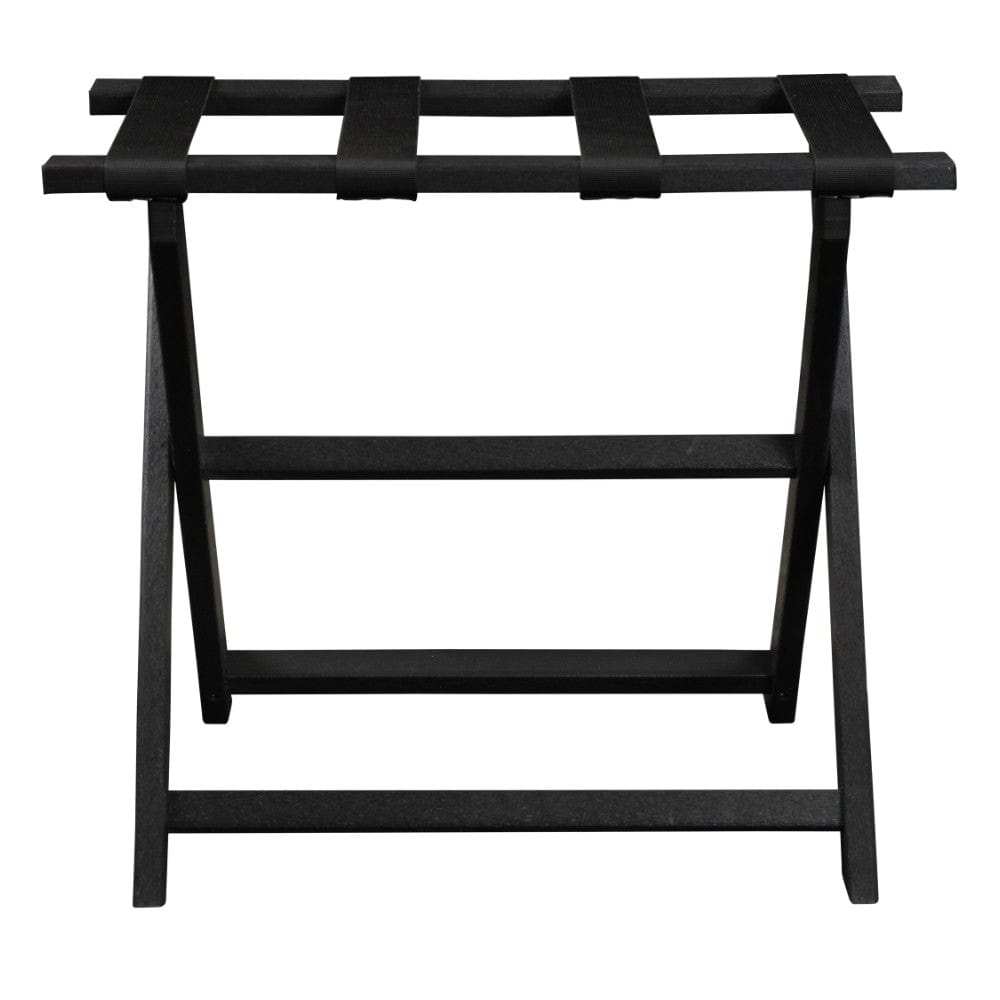 Earth Friendly Black Folding Luggage Rack With Black Straps - Homeroots - Flyclothing LLC