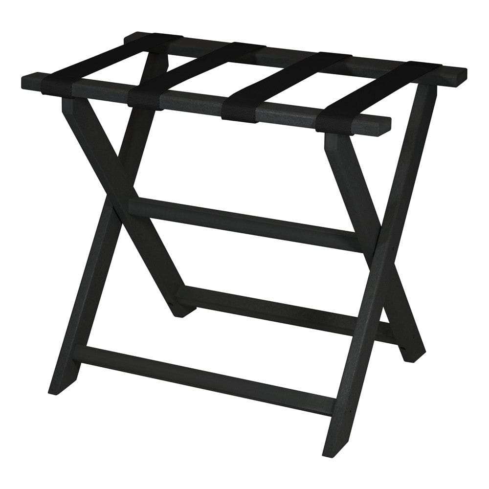 Earth Friendly Black Folding Luggage Rack With Black Straps - Homeroots - Flyclothing LLC