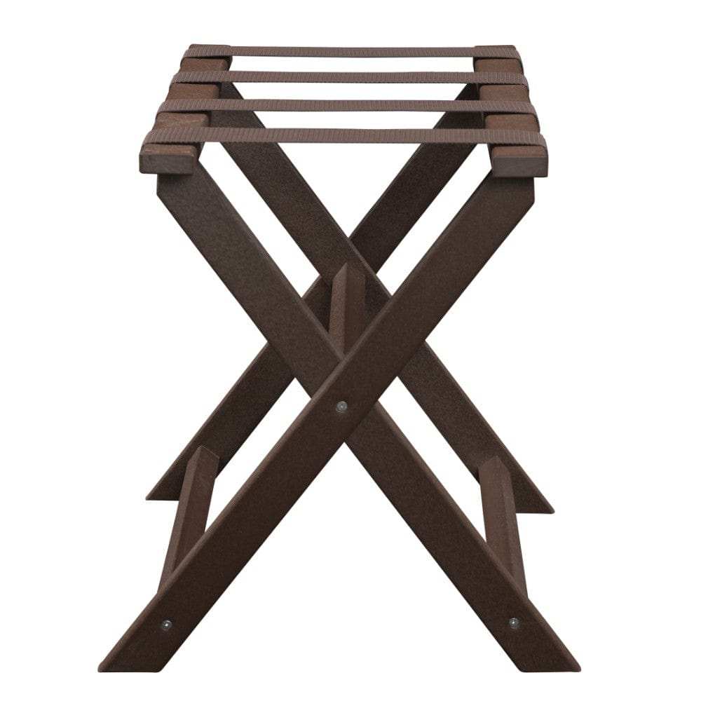 Earth Friendly Brown Folding Luggage Rack With Brown Straps - Homeroots - Flyclothing LLC