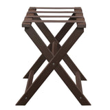 Earth Friendly Brown Folding Luggage Rack With Brown Straps - Homeroots - Flyclothing LLC