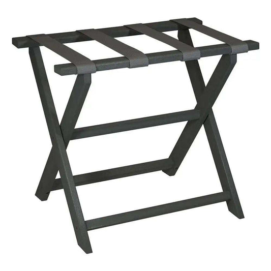 Earth Friendly Dark Gray Folding Luggage Rack With Gray Straps - Homeroots - Flyclothing LLC