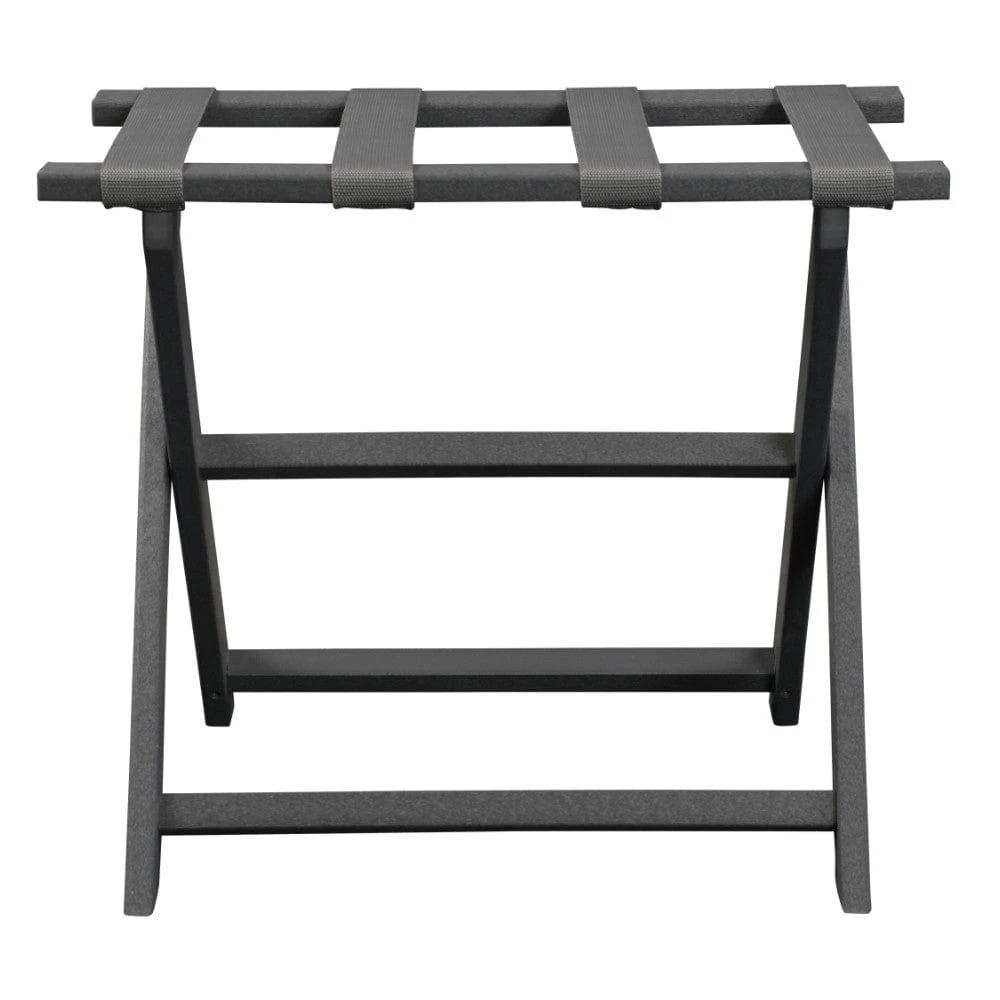 Earth Friendly Dark Gray Folding Luggage Rack With Gray Straps - Homeroots - Flyclothing LLC
