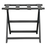 Earth Friendly Dark Gray Folding Luggage Rack With Gray Straps - Homeroots - Flyclothing LLC