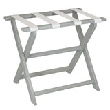 Earth Friendly Light Gray Folding Luggage Rack With White Straps - Homeroots - Flyclothing LLC