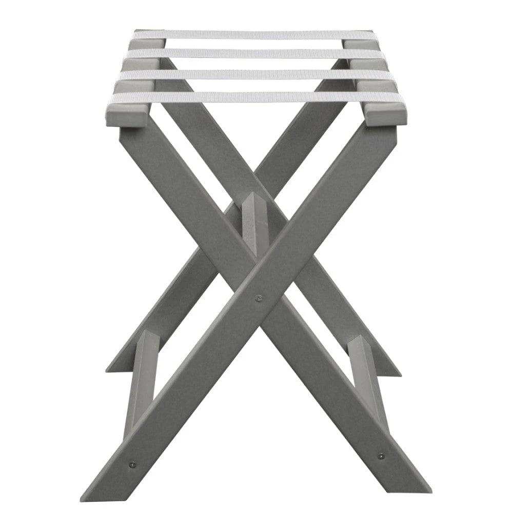 Earth Friendly Light Gray Folding Luggage Rack With White Straps - Homeroots - Flyclothing LLC