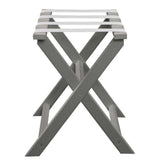 Earth Friendly Light Gray Folding Luggage Rack With White Straps - Homeroots - Flyclothing LLC