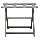 Earth Friendly Light Gray Folding Luggage Rack With White Straps - Homeroots - Flyclothing LLC
