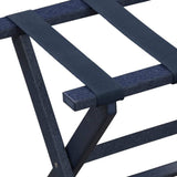 Earth Friendly Navy Blue Folding Luggage Rack With Navy Straps - Homeroots - Flyclothing LLC
