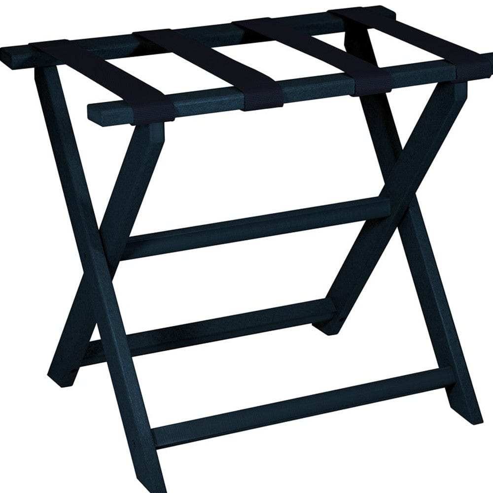 Earth Friendly Navy Blue Folding Luggage Rack With Navy Straps - Homeroots - Flyclothing LLC