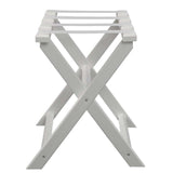 Earth Friendly White Folding Luggage Rack With White Straps - Homeroots - Flyclothing LLC