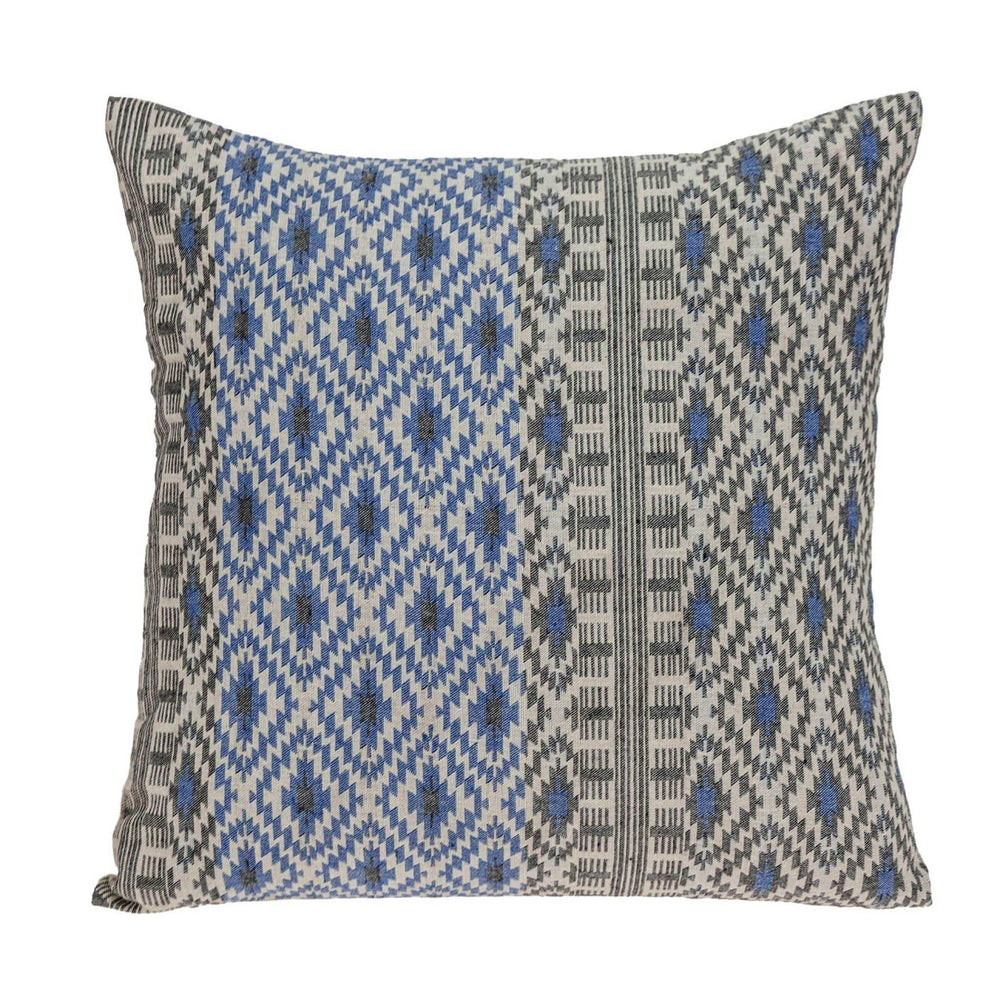 Gray And Blue Aztec Diamond Throw Pillow - Homeroots - Flyclothing LLC