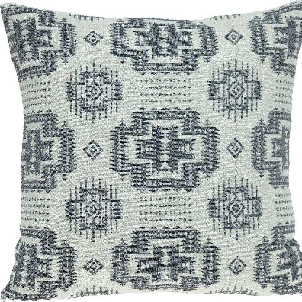 Gray Aztec Design Throw Pillow - Homeroots - Flyclothing LLC