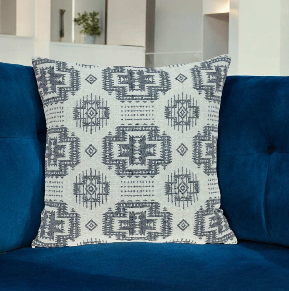 Gray Aztec Design Throw Pillow - Homeroots - Flyclothing LLC