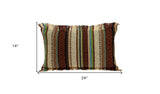 14" X 24" Brown and Beige Cotton Throw Pillow With Fringe - Homeroots - Flyclothing LLC