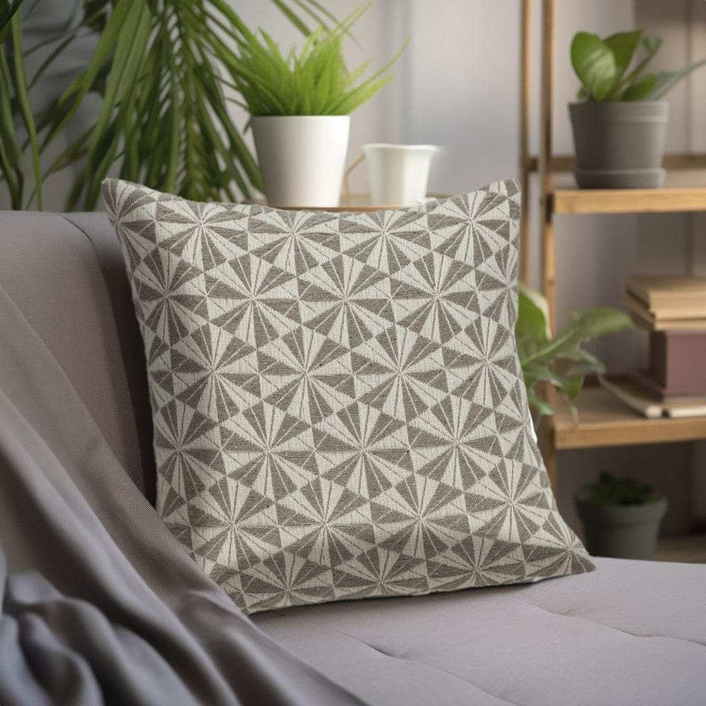 Pale Brown Pinwheels Throw Pillow - Homeroots - Flyclothing LLC