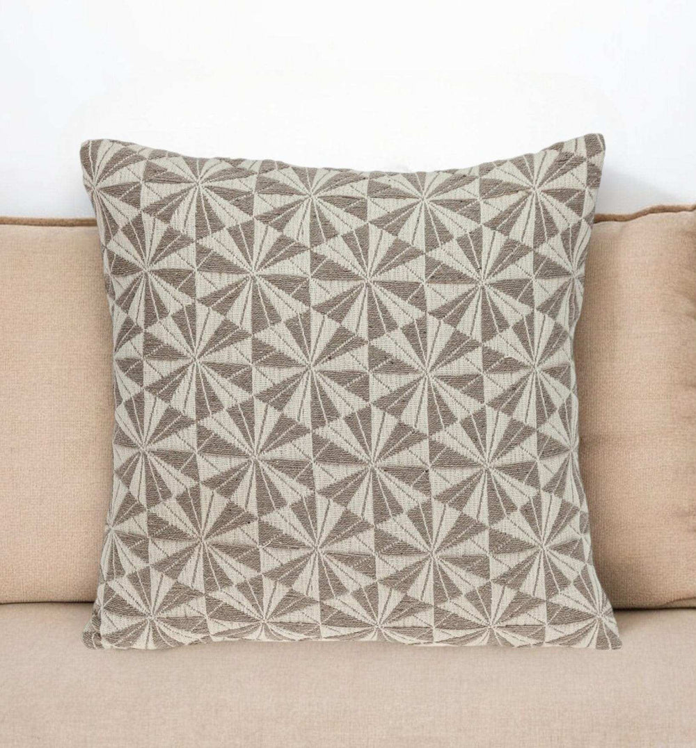 Pale Brown Pinwheels Throw Pillow - Homeroots - Flyclothing LLC