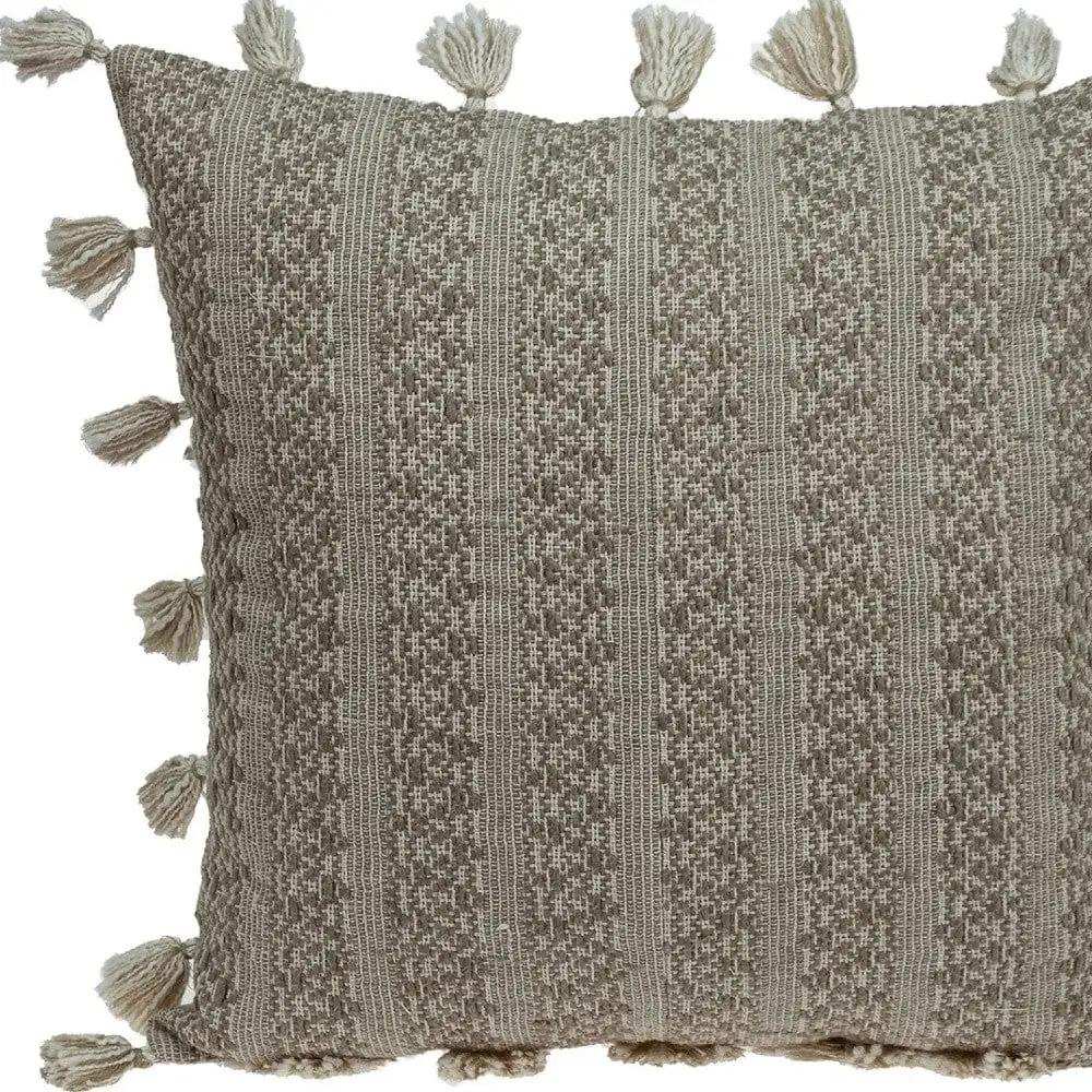 Neutral Sand Woven Throw Pillow - Homeroots - Flyclothing LLC
