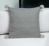 Gray Pearl Pom Throw Pillow - Homeroots - Flyclothing LLC