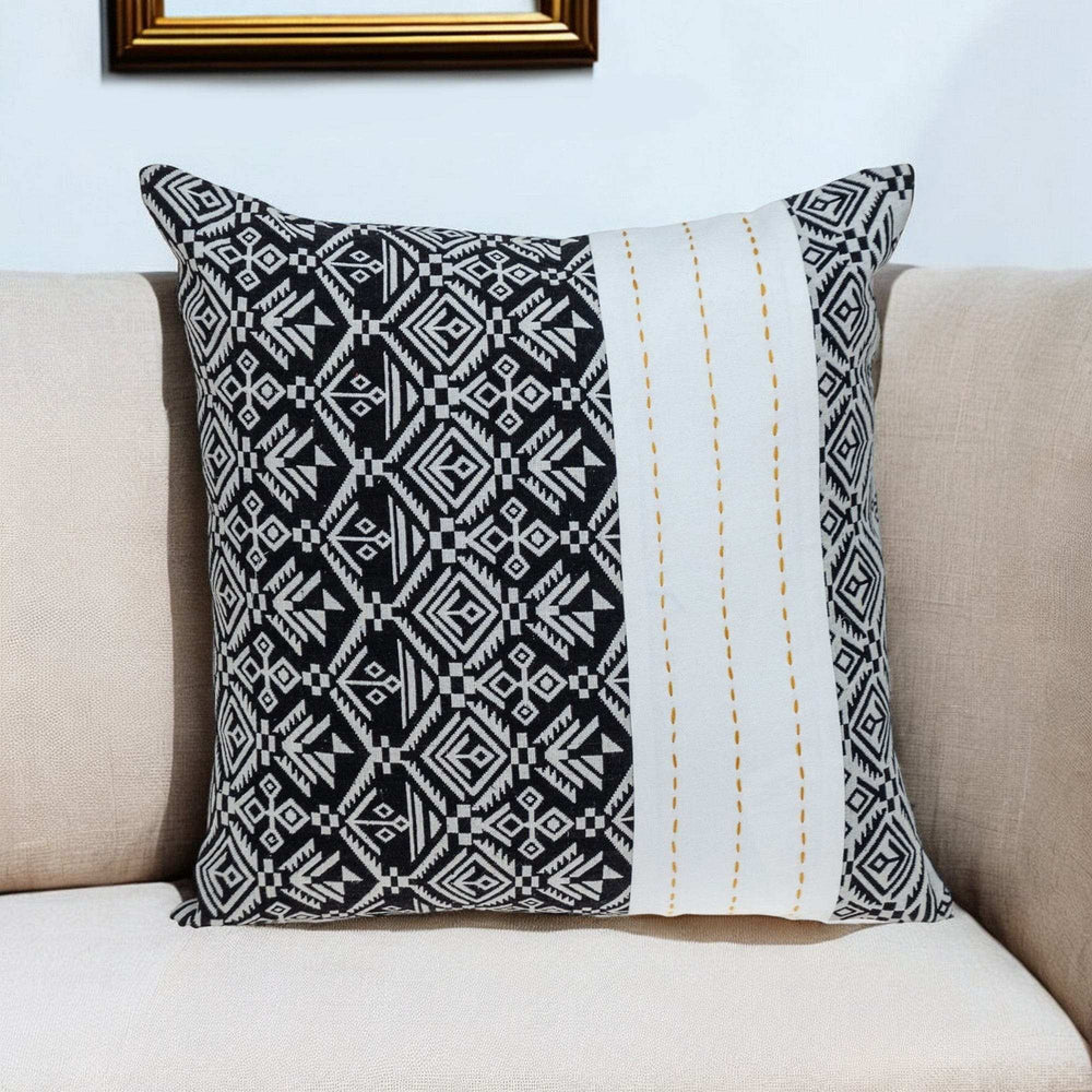 Black And White Modern Throw Pillow - Homeroots - Flyclothing LLC