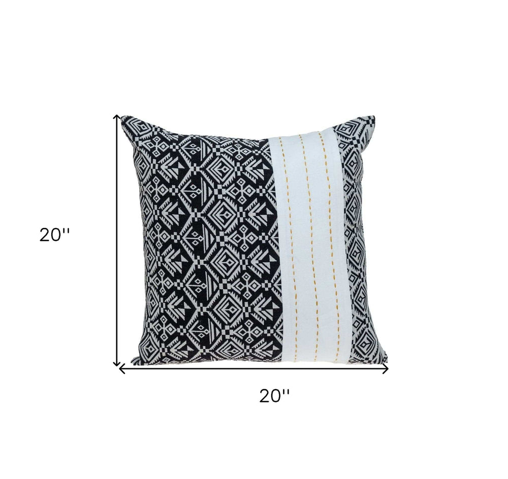 Black And White Modern Throw Pillow - Homeroots - Flyclothing LLC