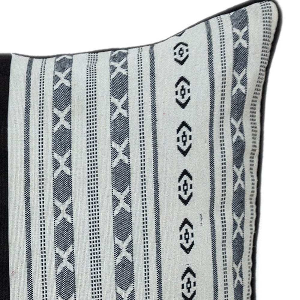 Black And White Abstract Accent Pillow - Homeroots - Flyclothing LLC