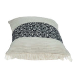 Black And White Geometric Fringe Throw Pillow - Homeroots - Flyclothing LLC