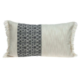 Black And White Geometric Fringe Throw Pillow - Homeroots - Flyclothing LLC