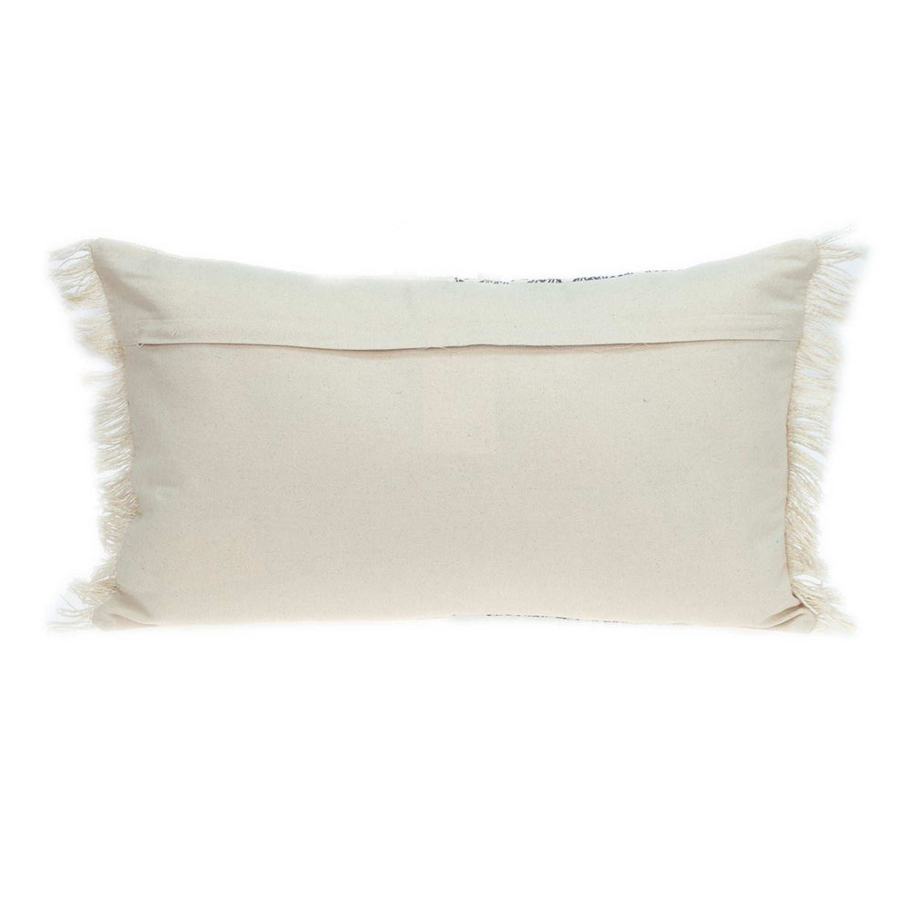 Black And White Geometric Fringe Throw Pillow - Homeroots - Flyclothing LLC