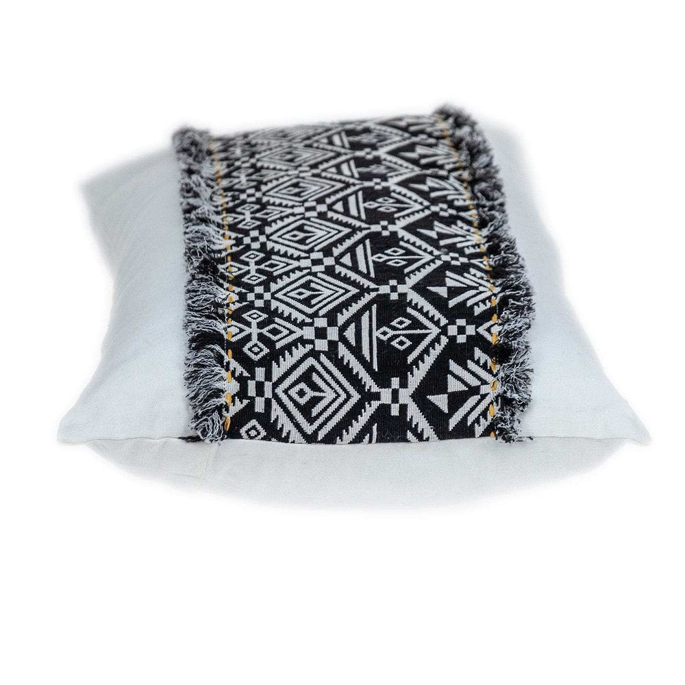 Black And White Patched Throw Pillow - Homeroots - Flyclothing LLC
