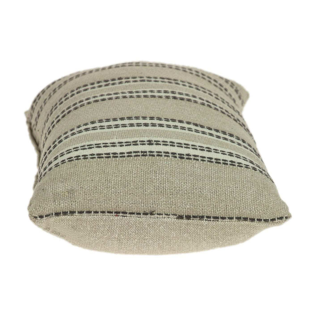 Oatmeal Stripe Weave Lumbar Throw Pillow - Homeroots - Flyclothing LLC