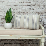 Oatmeal Stripe Weave Lumbar Throw Pillow - Homeroots - Flyclothing LLC