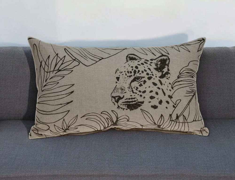 Jaguar Silhoutte Lumbar Throw Pillow - Homeroots - Flyclothing LLC