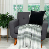 Black Velvet Two Tone Throw Pillow - Homeroots - Flyclothing LLC