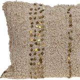 Boho Woven Shaggy Sequin Lumbar Pillow - Homeroots - Flyclothing LLC