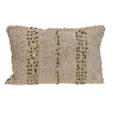 Boho Woven Shaggy Sequin Lumbar Pillow - Homeroots - Flyclothing LLC
