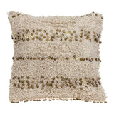 Boho Woven Shaggy Sequin Throw Pillow - Homeroots - Flyclothing LLC
