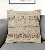 Boho Woven Shaggy Sequin Throw Pillow - Homeroots - Flyclothing LLC