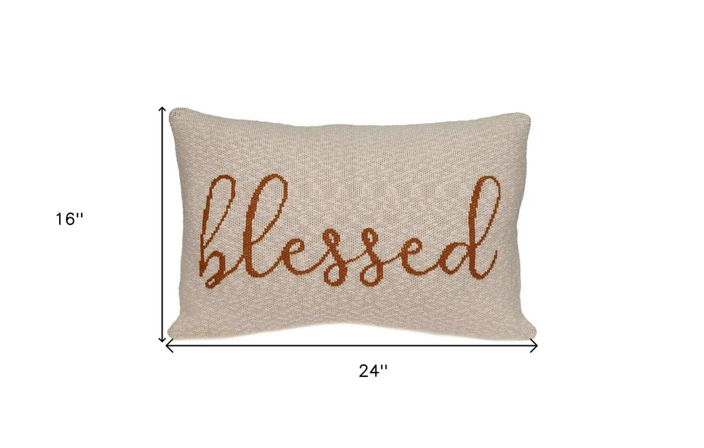 Blessed Carmel Throw Pillow - Homeroots - Flyclothing LLC
