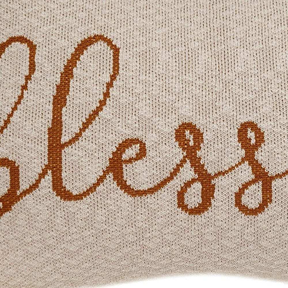 Blessed Carmel Throw Pillow - Homeroots - Flyclothing LLC