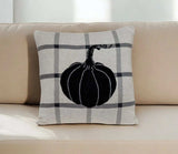 Grey Plaid Pumpkin Throw Pillow - Homeroots - Flyclothing LLC