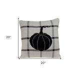 Grey Plaid Pumpkin Throw Pillow - Homeroots - Flyclothing LLC