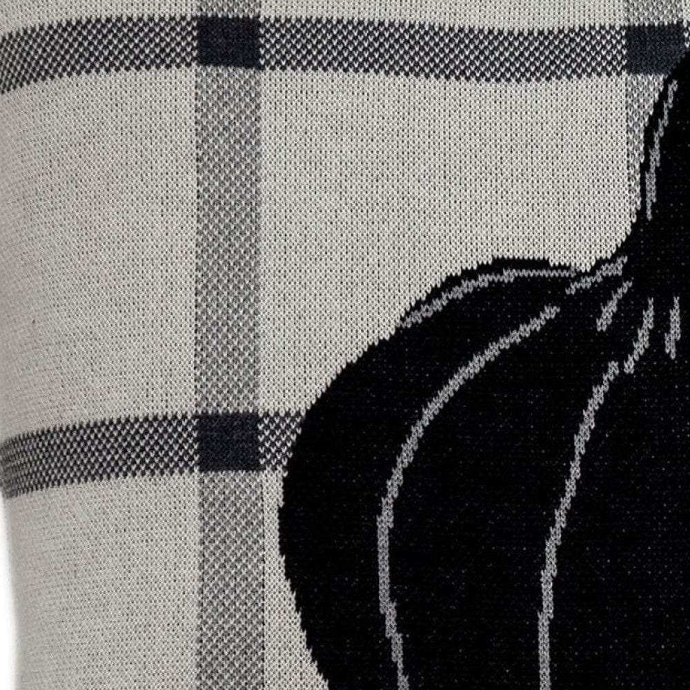 Grey Plaid Pumpkin Throw Pillow - Homeroots - Flyclothing LLC