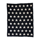 Navy Blue And White Stars Knitted Baby Blanket - Homeroots - Flyclothing LLC