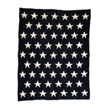 Navy Blue And White Stars Knitted Baby Blanket - Homeroots - Flyclothing LLC