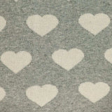 Grey And Ivory Hearts Knitted Baby Blanket - Homeroots - Flyclothing LLC